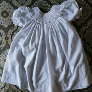 Infant White Smocked Dress